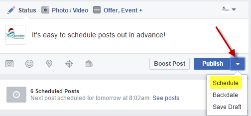 Facebook scheduling